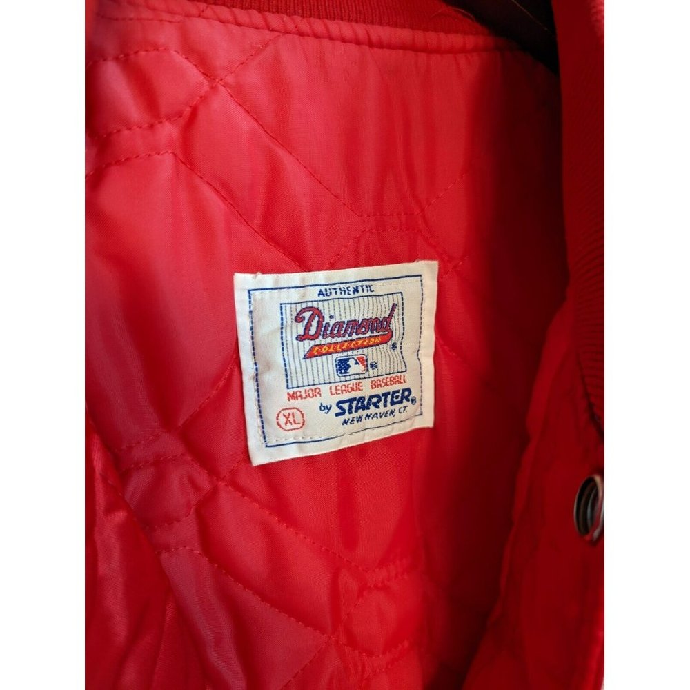 VTG 90s CINCINNATI REDS MLB THROWBACK STARTER SATIN DIAMOND COLLECTION JACKET XL - Picture 7 of 10